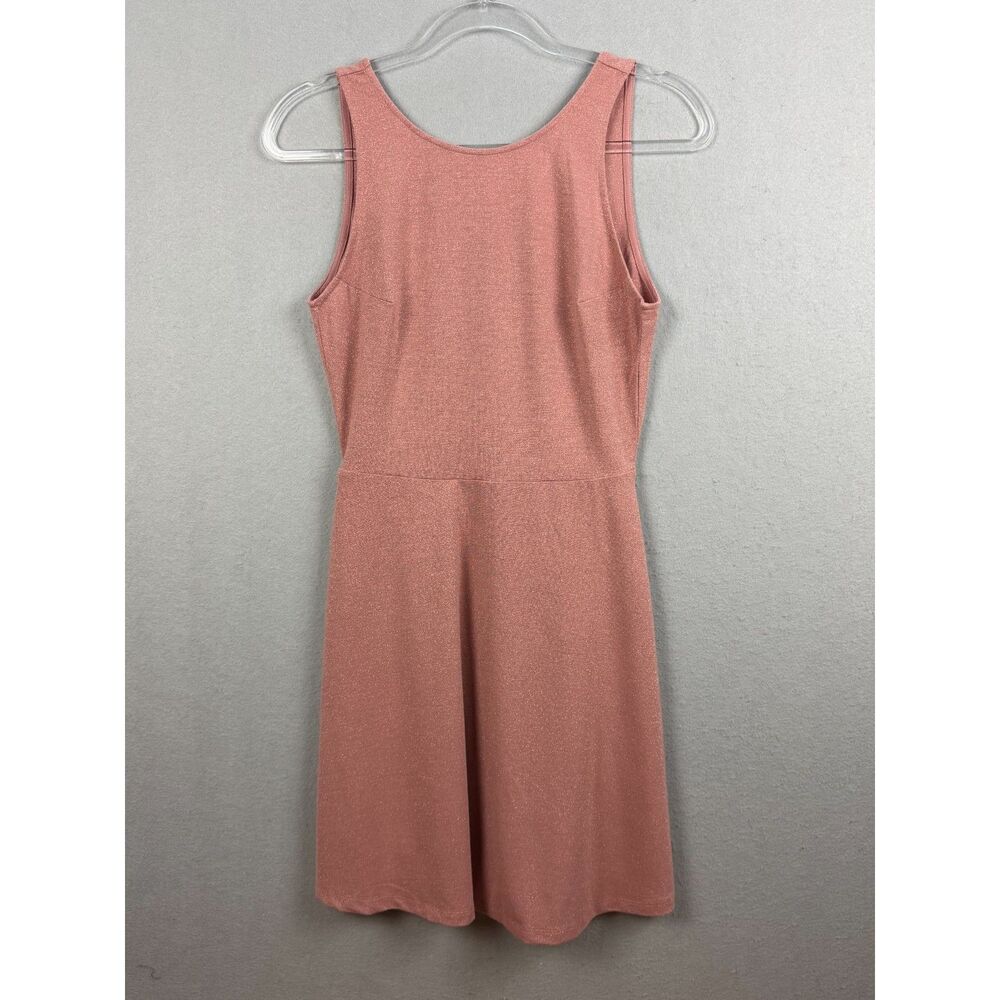 H&M Divided Rose Gold Metallic Glitter Skater Dress Women’s Size 8